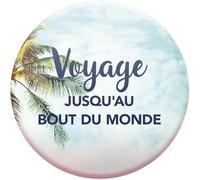 DRAEGER PARIS 1886 - Magnet Aimanté Voyage Jusqu'au Bout du Monde - Décoration Réfrigérateur - Inspiration Rêves & Détermination - Cadeau Motivation Original - Dimensions 6,5x6,5cm