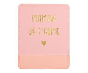 DRAEGER PARIS 1886 - Miroir de Poche avec Étui Rose - Message Maman Je t'aime - Compact 9x7 cm - Idéal Maison, Voyages - Cadeau Parfait Anniversaire, Noël, Fête des Mères - Élégance et Qualité