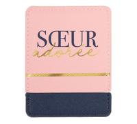 DRAEGER PARIS 1886 - Miroir de Poche Carré avec Étui Rose Or - Message Sœur Adorée - Format Compact 9 x 7 cm - Cadeau Original, Anniversaire - Accessoire Élégant & Pratique à Emporter