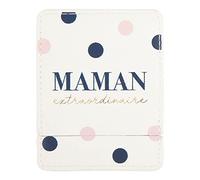 DRAEGER PARIS 1886 - Miroir de Poche Maman Extraordinaire avec Étui Blanc - Miroir Carré Portable pour Maquillage - Idée Cadeau Anniversaire, Fête des Mères, Noël - Format 9x7cm - Accessoire Élégant