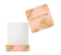 DRAEGER PARIS 1886 - Miroir de Poche Merveilleuse avec Étui Rose - Miroir Carré Portable 8x8.5cm pour Maquillage - Idée Cadeau Femme: Anniversaire, Noël, Amie - Accessoire Chic et Élégant