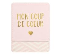 DRAEGER PARIS 1886 - Miroir de Poche Message Mon Coup de Coeur avec Étui Rose - Miroir Carré 8 x 8,5 cm pour Maquillage - Cadeau Original Anniversaire - Accessoire Pratique pour Voyage