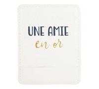DRAEGER PARIS 1886 - Miroir de Poche Personnalisé avec Étui Blanc - Cadeau Femme Une Amie en Or - Miroir Carré Compact Maquillage - Accessoire Sac à Main - Idéal Voyage - Dimensions 9 x 7 cm