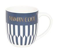 DRAEGER PARIS - Mug en Céramique - Bleu - "Maman Cool" - Idée cadeau Famille, Fête Des Mères, Anniversaire, Noël - Humour, Amour - 320 ml - Avec Boîte Cadeau