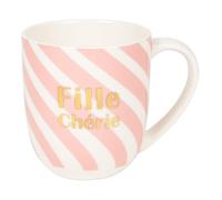 DRAEGER PARIS 1886 - Mug en Céramique Bleu avec Message Fille Chérie - Cadeau Famille, Enfant - Humour et Amour - 320 ml - Boîte Cadeau Élégante - Design Graphique et Chic
