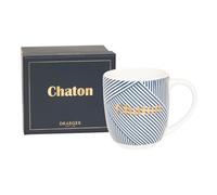 DRAEGER PARIS 1886 - Mug en Céramique Bleu Chaton 320ml - Idée Cadeau Ami & Famille - Design Chic Or Chaud - Humour & Amitié - Boîte Cadeau Incluse - Anniversaire & Saint-Valentin