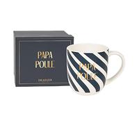DRAEGER PARIS 1886 - Mug en Céramique Bleu Papa Poule - Idée Cadeau Original Fête des Pères - Design Chic et Humoristique - 320 ml - Boîte Cadeau Incluse - Lavable Lave-vaisselle
