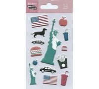 DRAEGER PARIS 1886 Nouvelles Images 75007732 New York Ensemble de 14 Mini Autocollants Mousse/Brillant Multicolore 14,5 x 7,8 x 0,1 cm