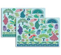 Stickers Toga - Paon - 2 planches de 15 x 15 cm - 68 pcs