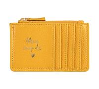 DRAEGER PARIS 1886 - Porte-Cartes Zippé Jaune Moutarde Mon Coup de Coeur - Compact et Élégant, 10 Rangements pour Cartes, Poche Centrale Zippée - Accessoire de Maroquinerie Polyuréthane 12,5x8 cm