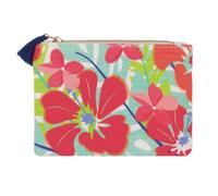 DRAEGER PARIS 1886 - Porte-Monnaie Hibiscus Coloré - 100% Coton - Fermeture Éclair - Cadeau Original Anniversaire & Fête des Mères - Dimensions Idéales 12,9 x 9,5 cm - Accessoire Chic & Pratique