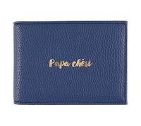 DRAEGER PARIS 1886 - Portefeuille Homme Papa Chéri - Bleu Marine - Format Plat Compact 12x2x9 cm - Polyuréthane Extérieur - Rangement Carte d'Identité, Permis, Billets, 4 Emplacements Cartes