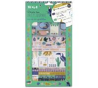 DRAEGER PARIS 1886 Toga by Kit de Décoration Bullet Journal Jungle Vibes - 2 Planches Stickers, Pochoirs, Sticky Notes - Faune & Flore Tropicale - Bleu, Vert & Rose - DIY Agenda Personnalisé