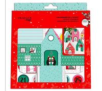 DRAEGER PARIS 1886 Toga Kit de Noël, Rouge et Vert, Maisons 8,5 à 12cm, Set de 5 Pièces