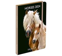 DRAEGER PARIS | Agenda de poche A6 spécial Chevaux janvier-dec 2024 | 12 photos | 11,5 x 16 cm | Couverture rigide marque page | 7 langues | 1 semaine sur 2 pages | Papier certifié FSC®