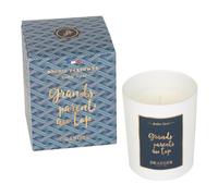 DRAEGER PARIS - Bougie Cadeau blanche Parfumée Ambre sacré "Grands-parents au Top" - Idée Cadeau pour Famille, Grands-Parents - Pot en verre - Made in France - 100% Cire Végétale - 40h de combustion