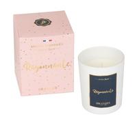 DRAEGER PARIS - Bougie Cadeau Blanche Parfumée Ambre Sacré "Rayonnante" - Idée Cadeau Amitié, Joie - Pot en verre - Made in France - 100% Cire Végétale - 40h de combustion