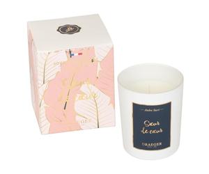 DRAEGER PARIS - Bougie Cadeau blanche Parfumée Ambre Sacré "Sœur de coeur" - Idée Cadeau Sœur, Meilleure Amie, Famille, Copine, Anniversaire - Made in France - 100% Cire Végétale