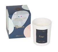 DRAEGER PARIS - Bougie Cadeau Blanche Parfumée Jardin de Figuiers "Bravo" - Idée Cadeau Félicitations, Fierté, Congrats - Pot en verre - Made in France - 100% Cire Végétale - 40h de combustion