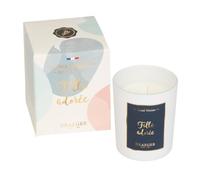 DRAEGER PARIS -Bougie Cadeau blanche Parfumée Santal Vénitien "Fille adorée" - Idée Cadeau Anniversaire, Famille, Fille - Pot en verre - Made in France - 100% Cire Végétale - 40h de combustion