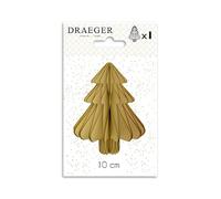 Draeger Paris - Boule en Papier - Sapin doré - Paillettes dorés - Décoration Noël - 8x14 cm -