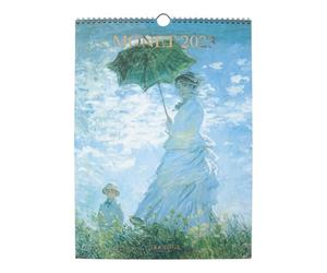 DRAEGER PARIS | Calendrier mural déco Monet 2023 à suspendre 29x39 cm | 12 mois | 7 langues | Calendrier bureau, cuisine, maison | Artiste peintre français | Encres végétales | Papier certifié FSC®