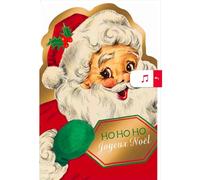 Carte De Vœux Musicale Ho Ho Ho Joyeux Noël - Draeger Paris crimson