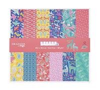 DRAEGER PARIS - Lot de Feuille à Motif - 30,5 x 30,5 cm - Multicolore - Loisir Créatif, Scrapbooking, Activité Manuelle