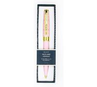 Draeger Paris ""Mon Amie Géniale"" Retractable Ballpoint Pen, Pastel Pink And Gold, Gift Box