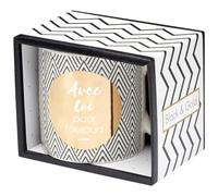 DRAEGER Paris | Mug Black & Gold Porcelaine Fine avec toi pour Toujours | Idée Cadeau Amoureux, Couple, Mari, Femme Tendresse, Amitié, Famille, Anniversaire | Coffret Cadeau