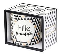 DRAEGER PARIS - Mug Black & Gold porcelaine fine "Fille formidable" - Mug Mignon pour sa fille, pour elle, pour son amie, pour son enfant -Tasse à café originale avec coffret Cadeau