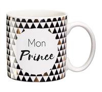 DRAEGER Paris | Mug Black & Gold Porcelaine Fine Mon Prince | Idée Cadeau pour Lui, Homme, ami, Copain, Fils| Tasse à thé, Tasse à café avec Coffret Cadeau