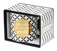 DRAEGER PARIS - Mug en Porcelaine Fine - Black & Gold - "Aujourd'hui Je Vais Être Gentil" - Ami, Collègue, Famille, Anniversaire - Humour, Fun - 350 ml - Avec Boîte Cadeau