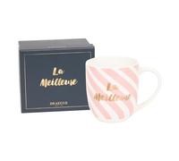 DRAEGER PARIS | Mug rose en céramique "La Meilleure" | Idée Cadeau pour Amie, Copine, Amoureuse, Collègue, Famille, Sœur, Maman | Mug mignon avec coffret Cadeau