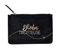 DRAEGER Paris - Petite Pochette à Zip Globe-trotteuse - 20 x 13 cm - Noir - Pochette de Rangement, Trousse de Maquillage, Accessoire de beauté, Format Voyage, Idée Cadeau pour Femme