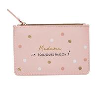 DRAEGER Paris - Petite Pochette à Zip J'Ai Toujours Raison - 20 x 13 cm - Rose - Pochette de Rangement, Trousse de Maquillage, Accessoire de beauté, Format Voyage, Idée Cadeau pour Femme