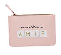 DRAEGER Paris - Petite Pochette à Zip Ma Meilleure Amie - 20 x 13 cm - Rose - Pochette de Rangement, Trousse de Maquillage, Accessoire de beauté, Format Voyage, Idée Cadeau pour Femme