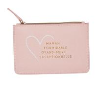 DRAEGER Paris - Petite Pochette à Zip Maman Formidable - 20 x 13 cm - Rose - Pochette de Rangement, Trousse de Maquillage, Accessoire de beauté, Format Voyage, Idée Cadeau pour Femme