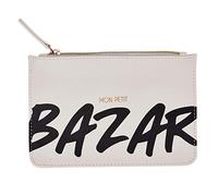 DRAEGER Paris - Petite Pochette à Zip Mon Petit Bazar - 20 x 13 cm - Crème - Pochette de Rangement, Trousse de Maquillage, Accessoire de beauté, Format Voyage, Idée Cadeau pour Femme