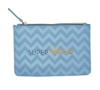 DRAEGER Paris - Petite Pochette à Zip Super Soeur - 20 x 13 cm - Bleu - Pochette de Rangement, Trousse de Maquillage, Accessoire de beauté, Format Voyage, Idée Cadeau pour Femme