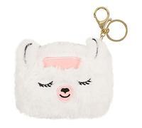 DRAEGER Paris | Porte-Monnaie Blanc Peluche Lama | Cadeau Mignon | Animaux Mignons pour Enfant | Porte-Feuille avec Porte-clés | Idée Cadeau Fille Femme Adulte Enfant