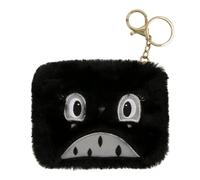 DRAEGER Paris | Porte-Monnaie Noir Peluche Chouette brodée| Porte-Feuille Tout Doux avec Porte-clés | Idée Cadeau Fille, Femme, Adulte, Enfant | Trousse Maquillage, Crayons