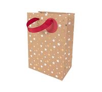 Draeger Paris - Sac Cadeau Noël Kraft étoiles Or Petit Format
