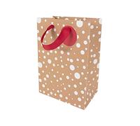 Sac Cadeau Noël Kraft Pois Blancs Petit Format - Paris