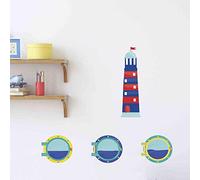 Draeger Paris - Sticker Mural Phare Marin Bleu et Rouge