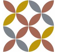 Draeger Paris - Stickers carrelage 15x15 cm Rosaces Multicolores