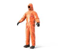 Dräger SPC 4400 Combinaison de sécurité réutilisable contre des poussières et des liquides en CLF avec haute résistance chimique | Tenue en orange pour peinture et produits chimiques | Taille M