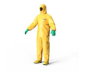 Dräger SPC 4400 Combinaison de sécurité jetable Contre des poussières et des liquides en CPM avec Haute résistance Chimique | Tenue de Protection Jaune pour Peinture et Produits Chimiques | Taille M