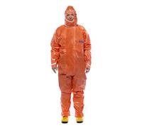 Dräger SPC 4400 Combinaison de sécurité réutilisable contre des poussières et des liquides en CLF avec haute résistance chimique | Tenue en orange pour peinture et produits chimiques | Taille XL