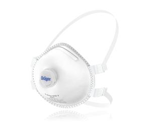 Dräger X-plore 1330 V FFP3 Lot de 5 masques respiratoires jetables anti-poussière avec valve pour particules toxiques/fumées/agents pathogènes/aérosols, taille S